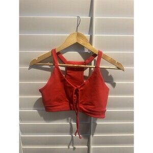 Year Of Ours Women's FOOTBALL 🏈 Lace-Up Sports Bra Red Small